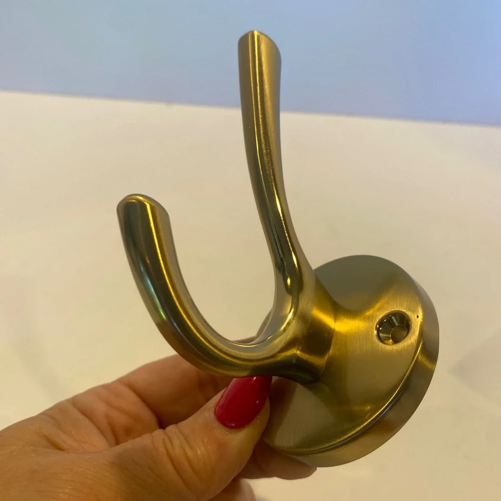 Tunny Brass Wall‎ Hooks New Brass Double Coat Hat Hook Set of 5 Hardware